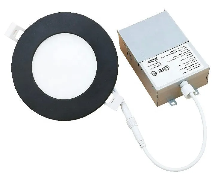 Ultra Thin BLACK ROUND 4in 9w 5 CCT Switchable (2700K, 3000K, 3500K, 4000K, 5000K) Dimmable