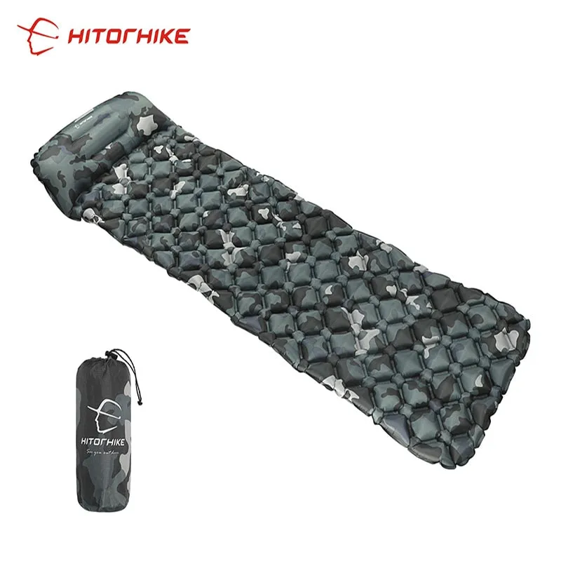 Ultralight Portable Inflatable Camping Mattress With Pillow For Outdoor Sleeping