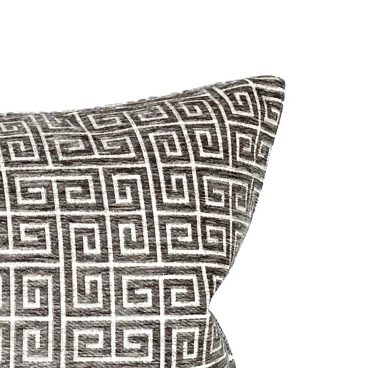 Velour Greek Key Lumbar Pillow Cover 13x22