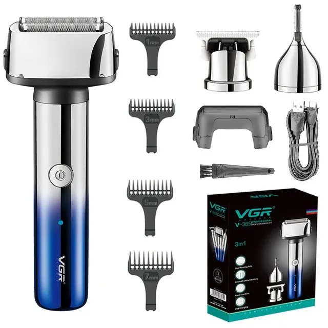 Vgr 3 In 1 Foil Shaver With Led Display