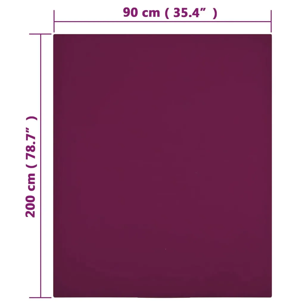 vidaXL Jersey Fitted Sheet Bordeaux 90x200 cm Cotton