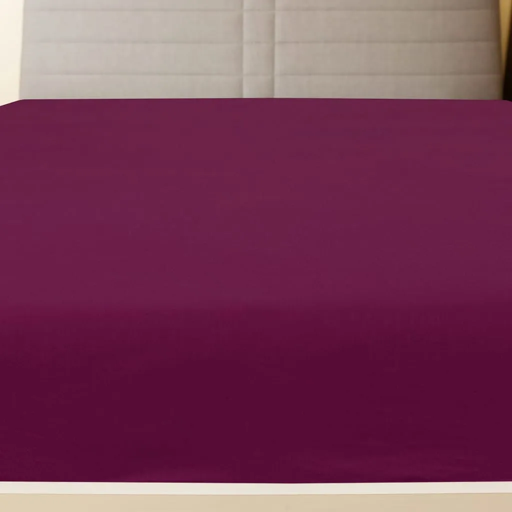 vidaXL Jersey Fitted Sheet Bordeaux 90x200 cm Cotton