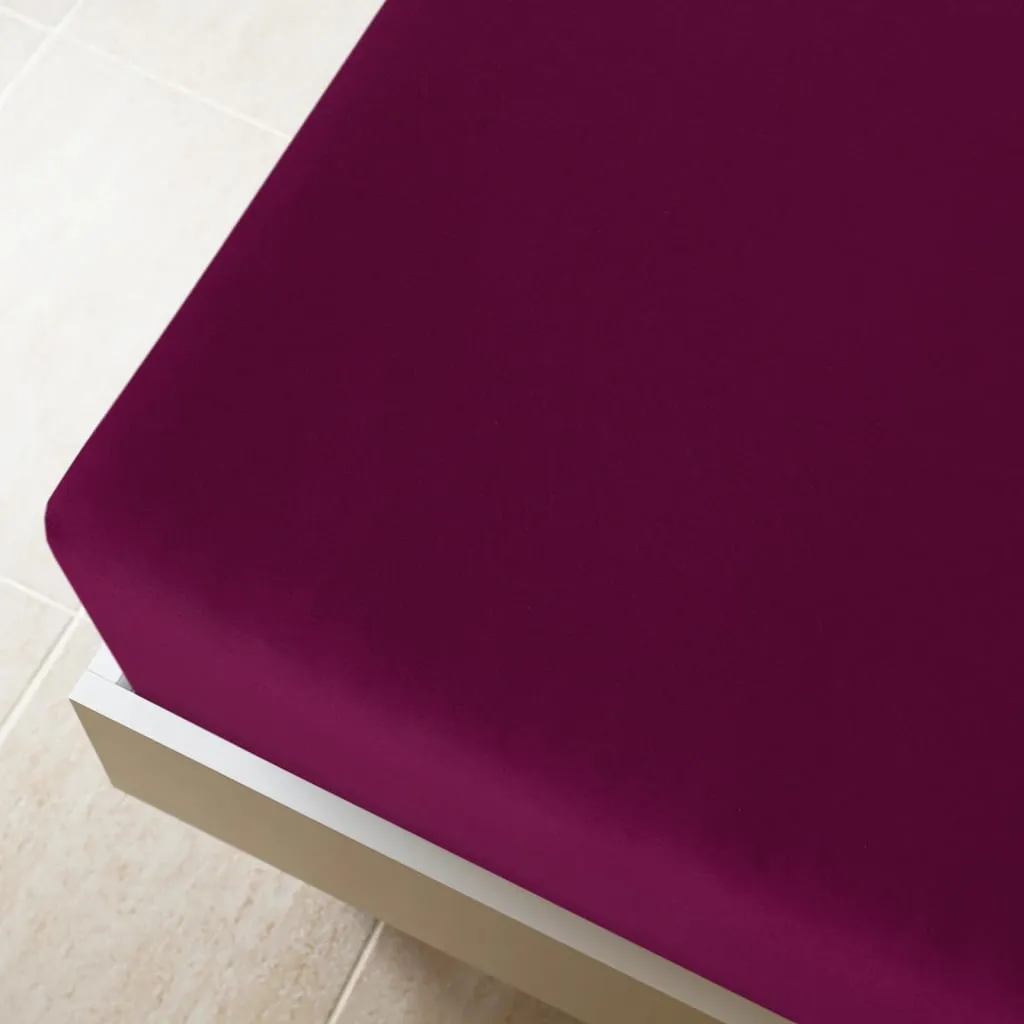 vidaXL Jersey Fitted Sheet Bordeaux 90x200 cm Cotton