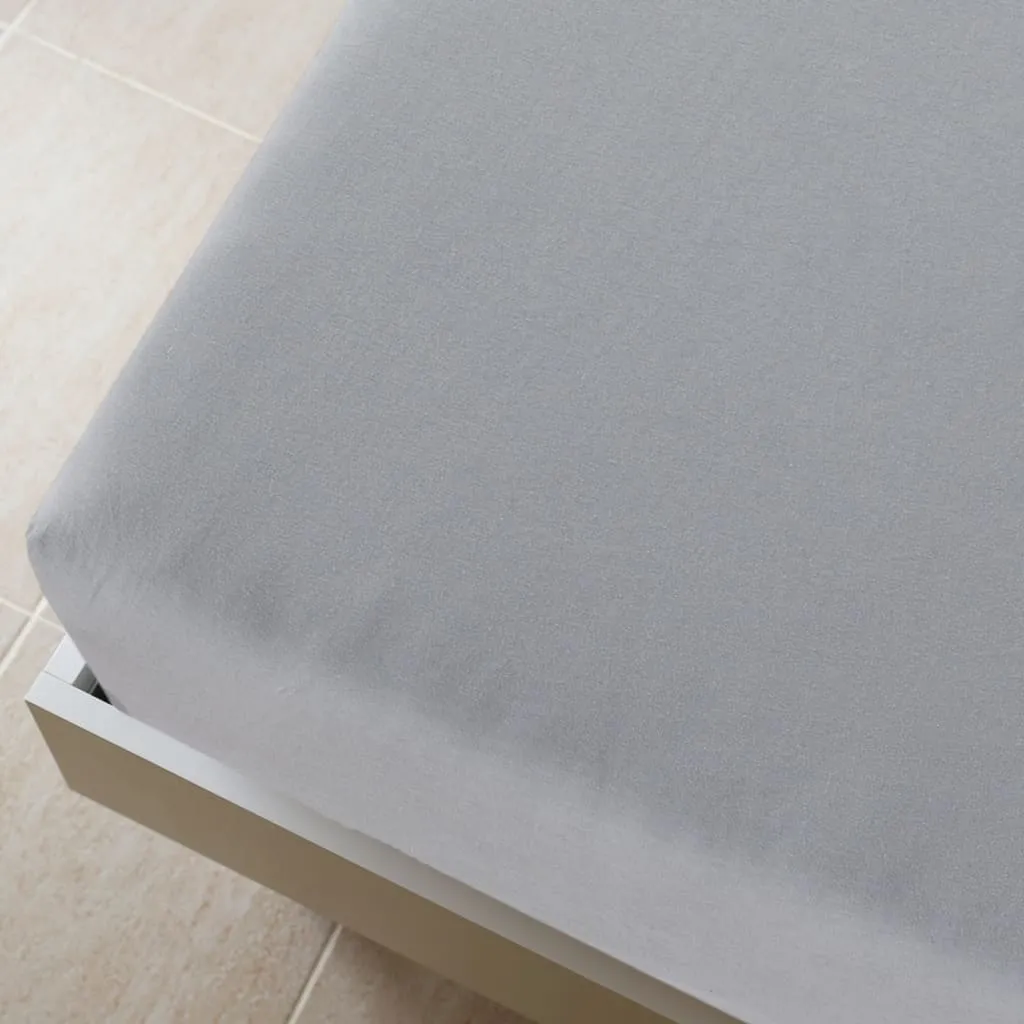 vidaXL Jersey Fitted Sheet Grey 140x200 cm Cotton