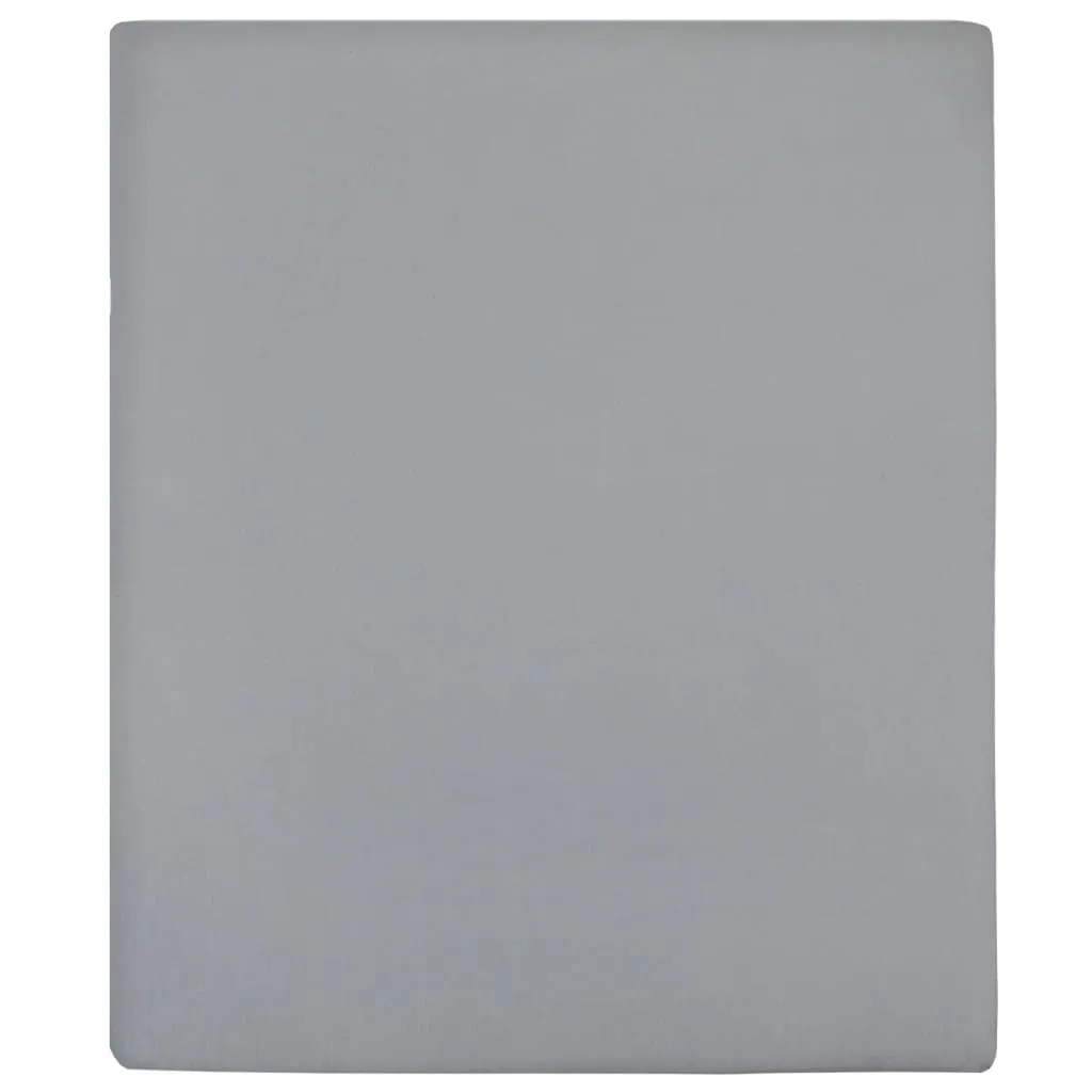 vidaXL Jersey Fitted Sheet Grey 140x200 cm Cotton