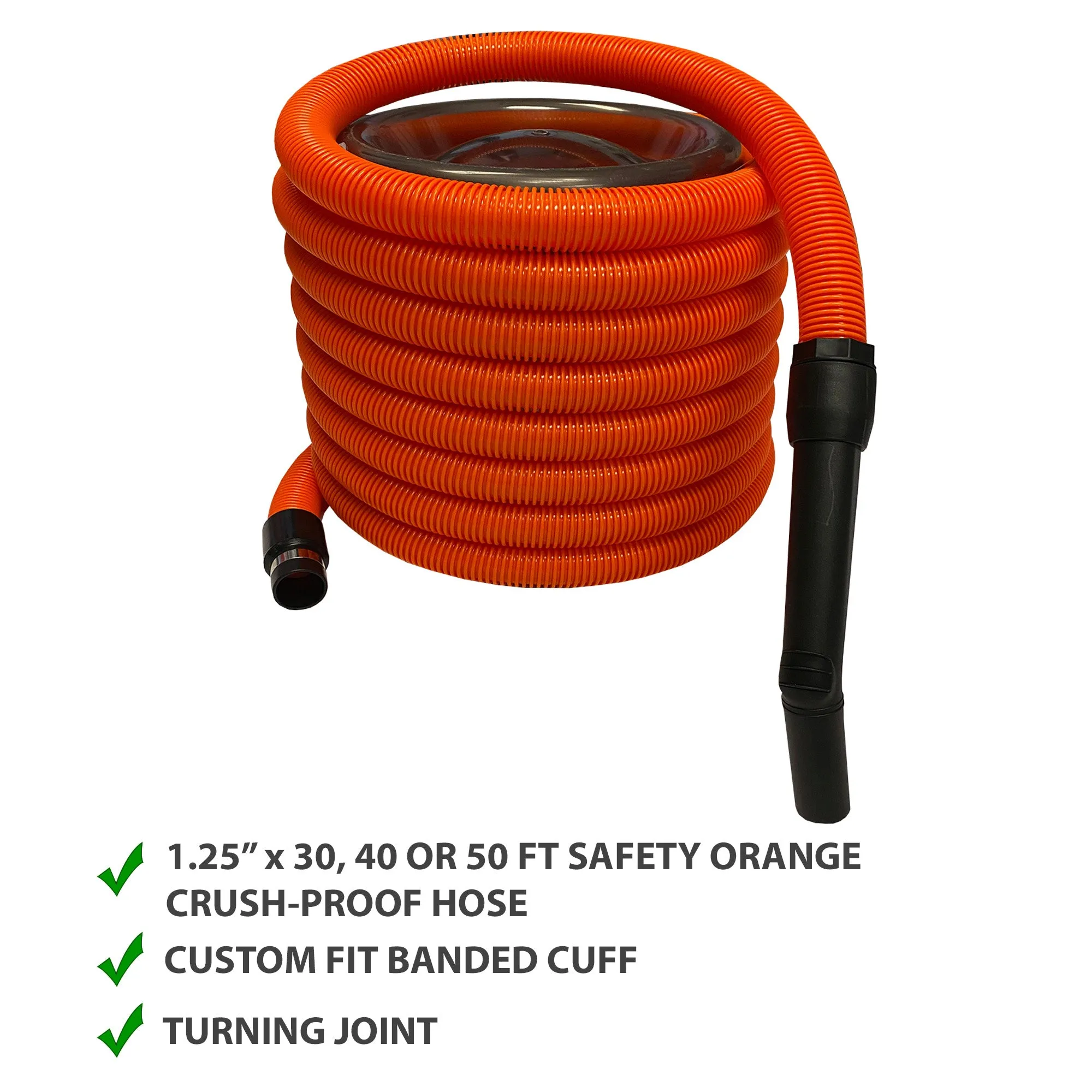 VPC Basic Garage / Car Cleaning Kit for Central Vacuum (30, 40 or 50 ft hose)