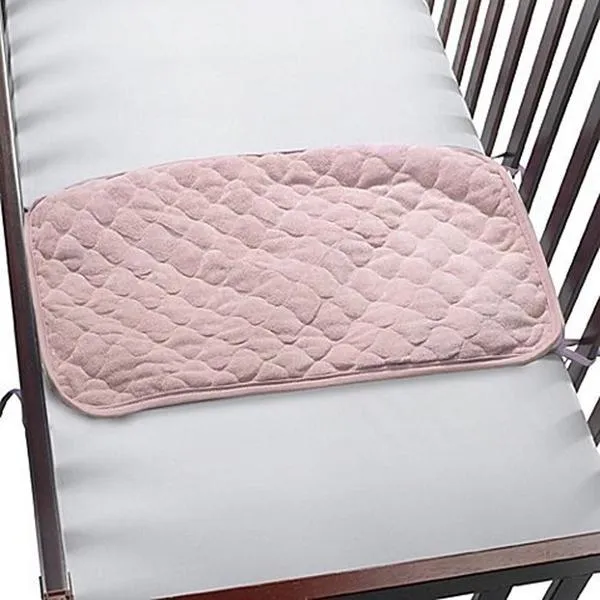 Waterproof Quilted Sheet Saver Pad For Baby Crib-Pink