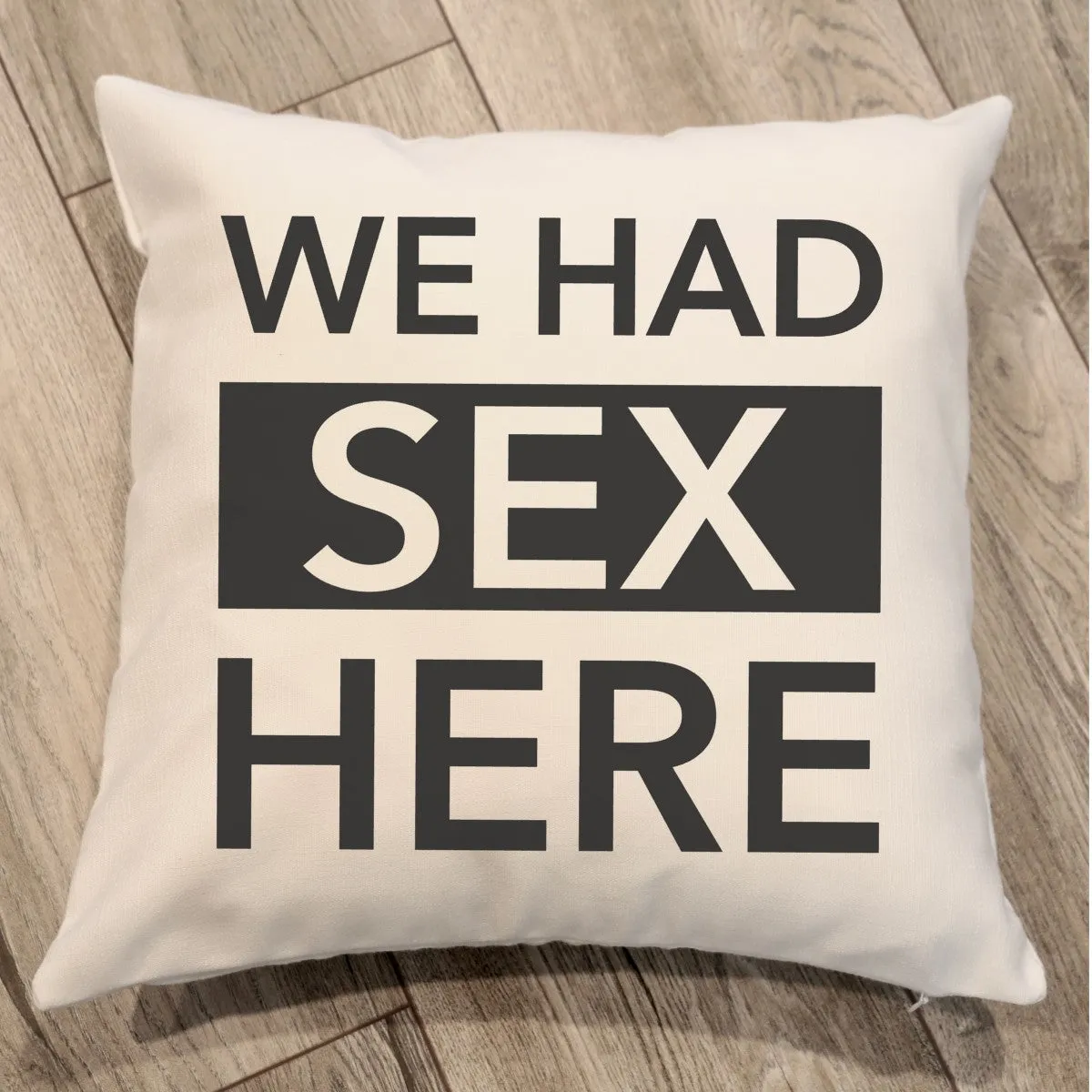 We Had $ex here/And here Pillow Cover