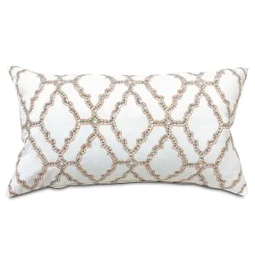 White/Orange Moroccan Cotton Lumbar Pillow Cover 15x26