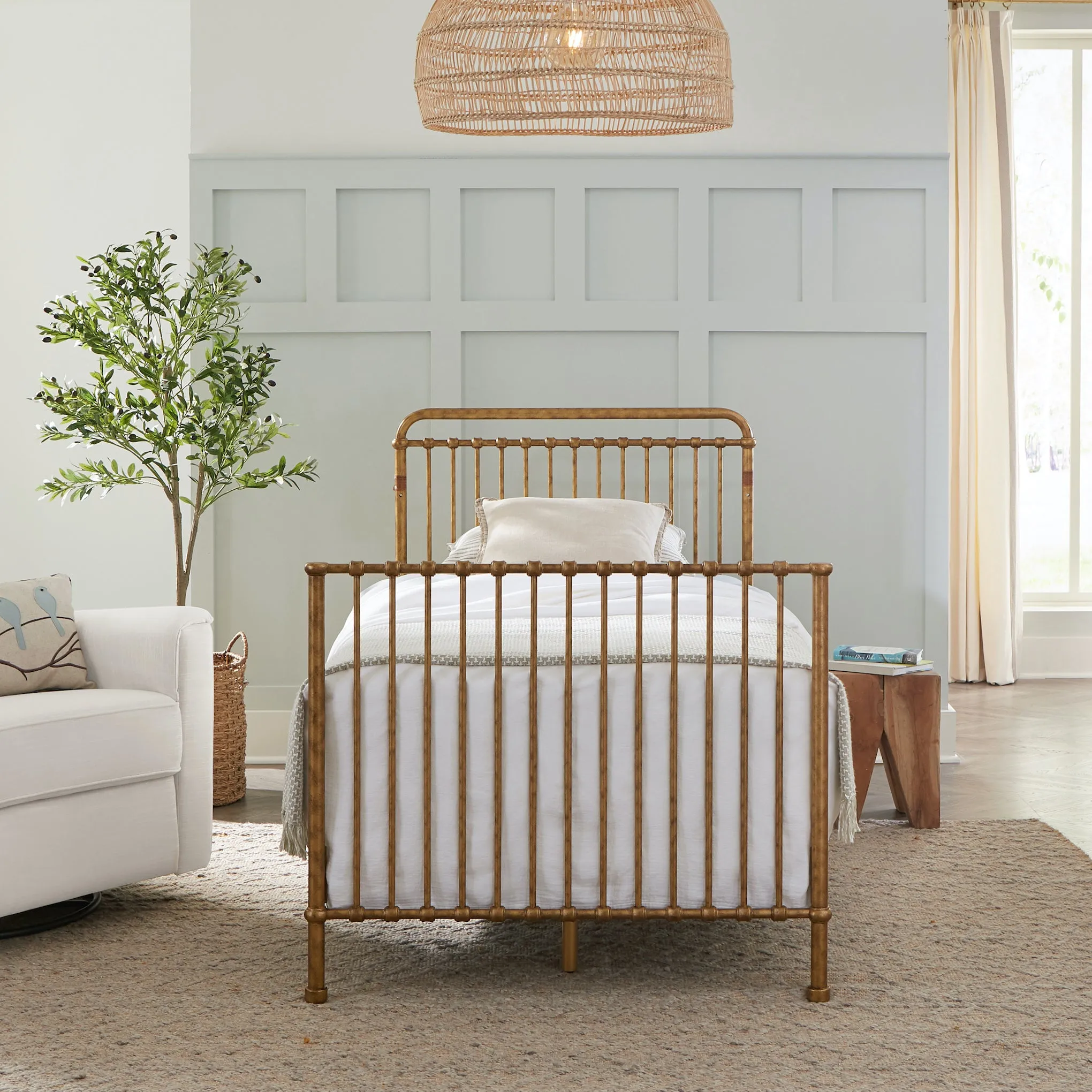 Winston 4-in-1 Convertible Mini Crib - Vintage Gold