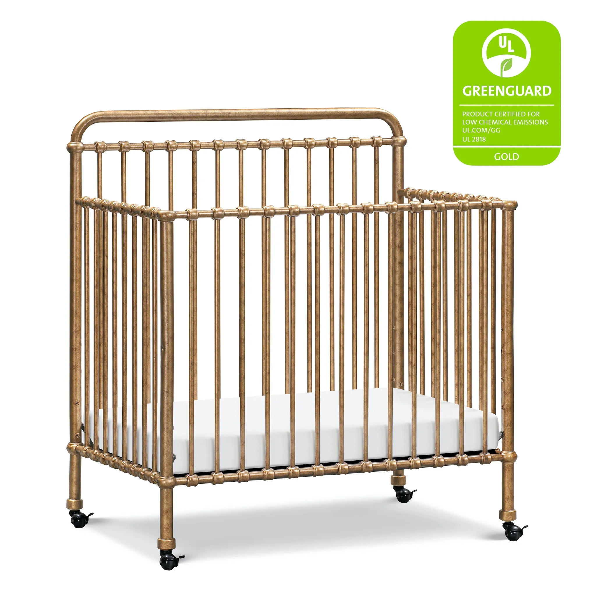 Winston 4-in-1 Convertible Mini Crib - Vintage Gold