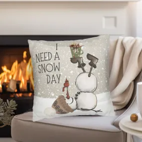 Winter Pillow Cover, Snowman Winter Pillow Cover, Funny Snow Day Pillow Cover, Country Decor Pillow, Winter Porch Decor