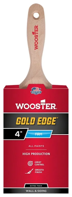 Wooster 5237-4 Paint Brush, 4 in W, 3-15/16 in L Bristle, Polyester Bristle, Wall Handle :EA: QUANTITY: 1