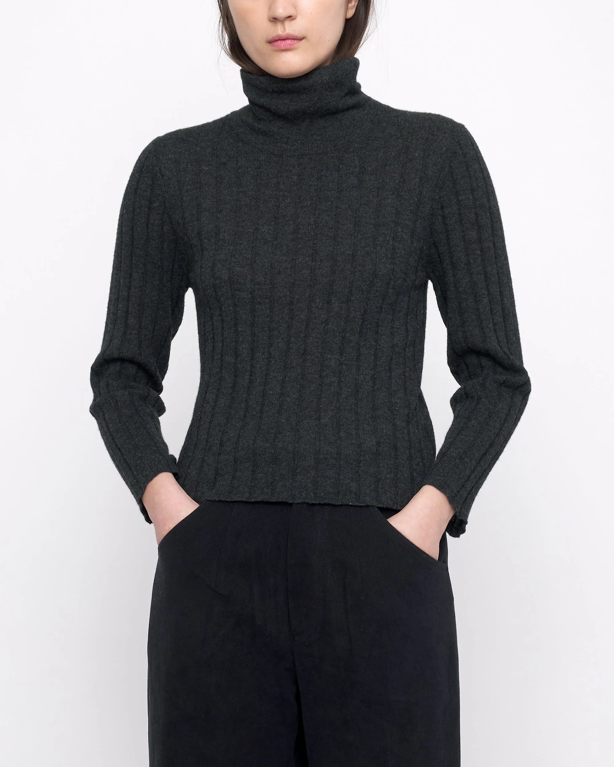 Yak Ribbed Roll Neck - FW24 - Charcoal