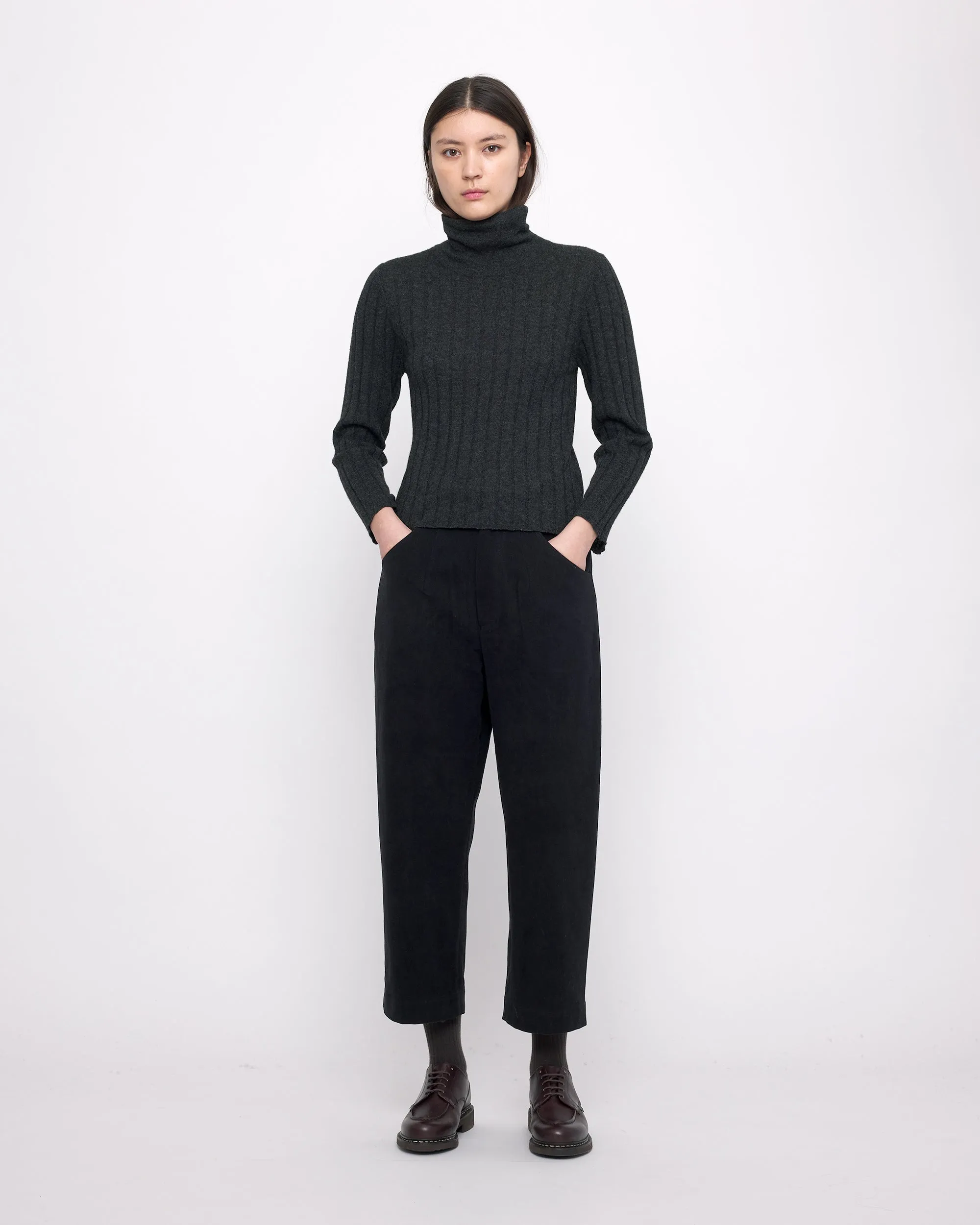 Yak Ribbed Roll Neck - FW24 - Charcoal